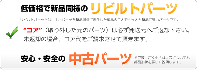 リビルトパーツと中古パーツ